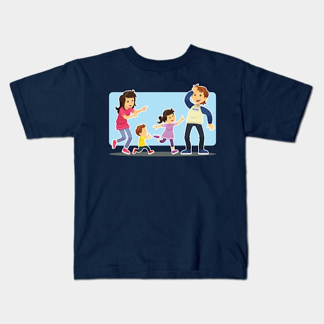 Happy Family Kids T-Shirt by mikailain